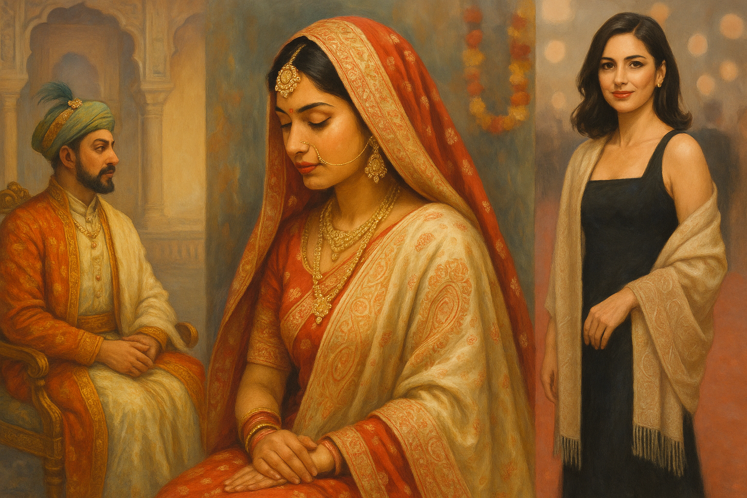 Cultural significance of Pashmina, showing traditional and modern wear
